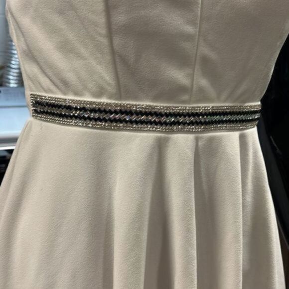 Emerald Sundae white halter top dress w/black & white rhinestones around waist s - Picture 11 of 12